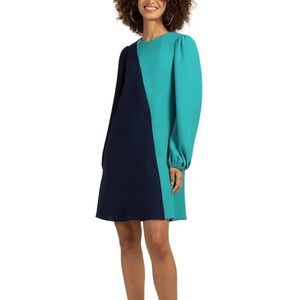 Trina Turk dress teal navy size large L NWT